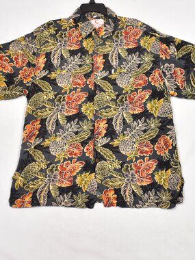 Pineapple Moon Hawaiian Shirt Mens 2XL  Multicolor Rayon